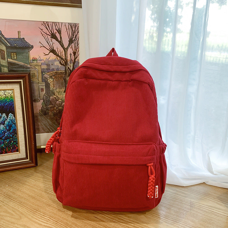 Textured Corduroy Laptop Backpack Kalsten