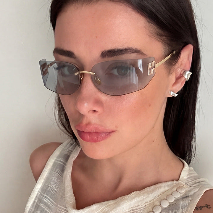 Women's futuristic designer sunglasses with unusual frame and UV protection Kalsten