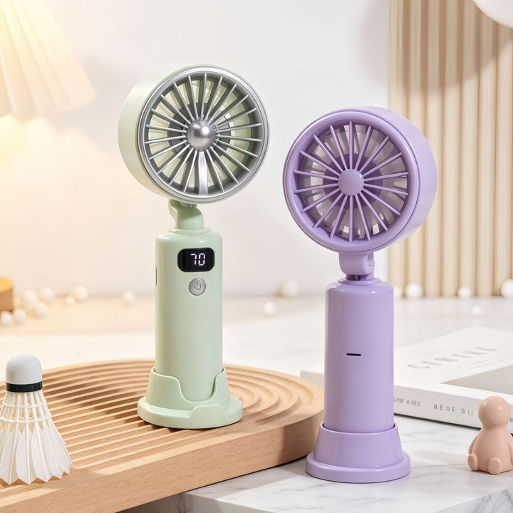 Electric Hand Fan with Digital Speed Display and Adjustable Tilt Angle Kalsten