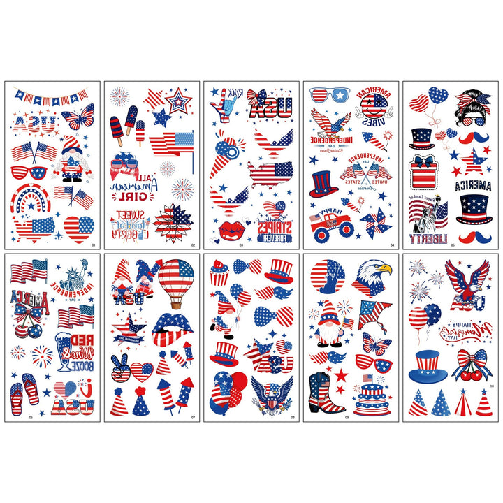 Unisex nan patriotic multiple sticker sheets with USA symbols and self-adhesive vinyl Kalsten