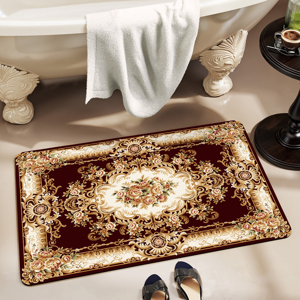 Vintage Floral Design Bath Mat Acalora