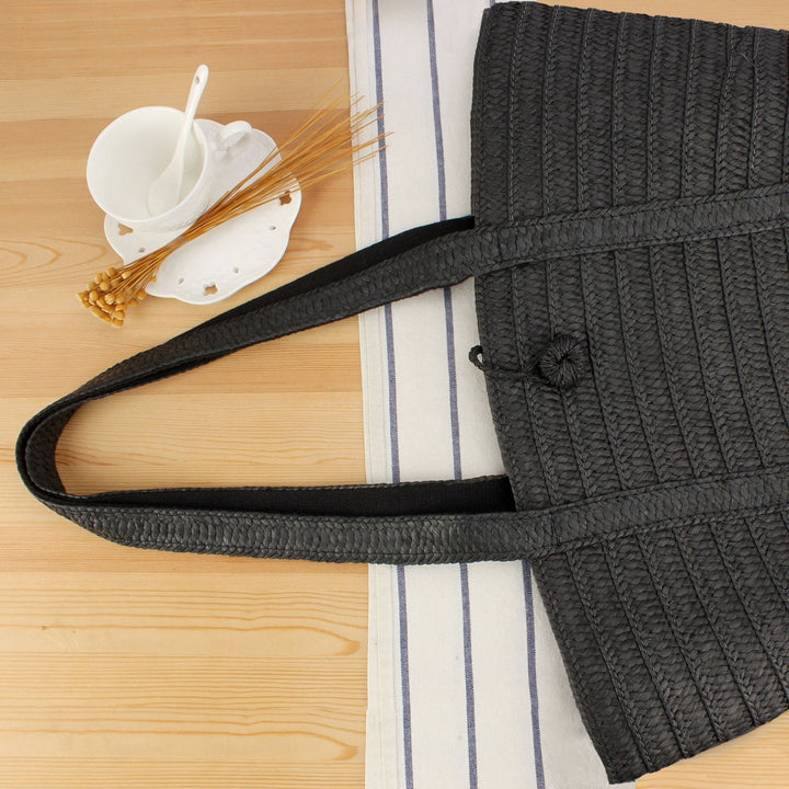 Stylish Tote Bag Made of Woven Natural Material Kalsten