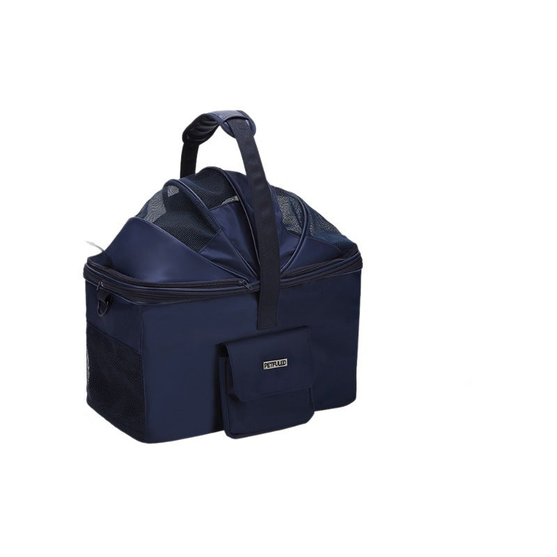 collapsible breathable pet carrier bag with reinforced base and padded handles Kalsten