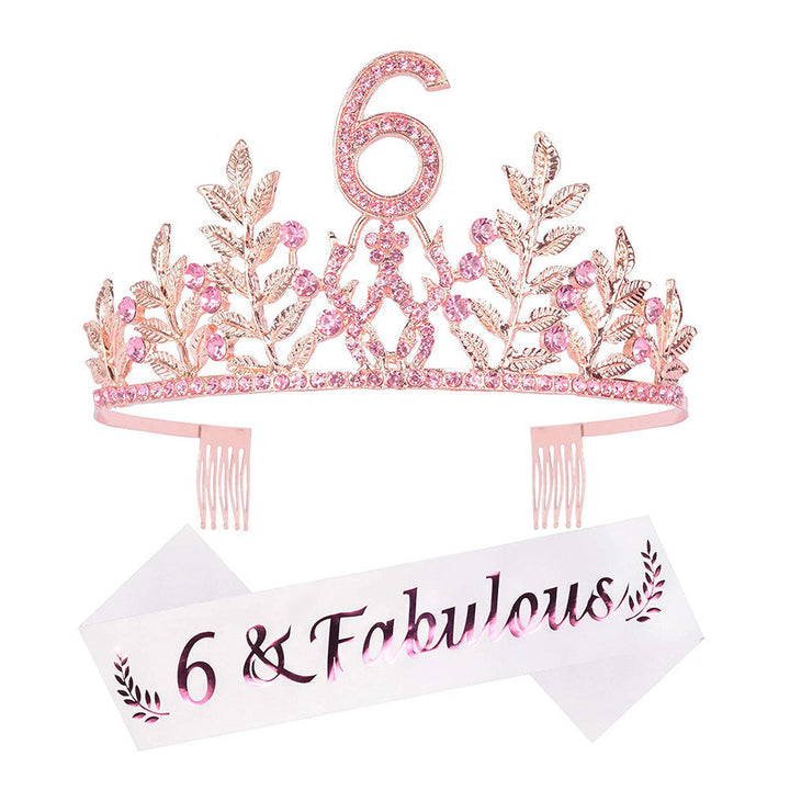 Women's Glamorous Birthday Crown with Shining Rhinestones Kalsten