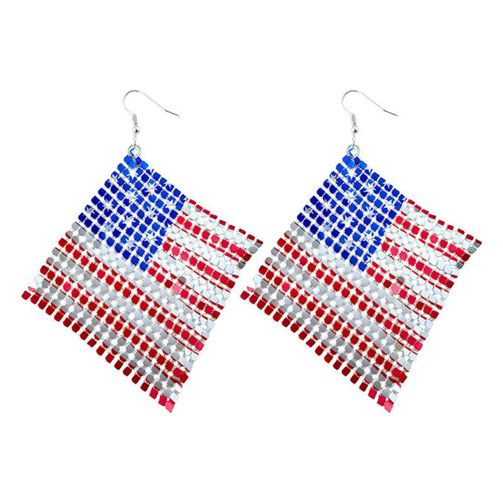 Women's earrings in flip-flop design with crystal embellishment and enamel flag motif Kalsten