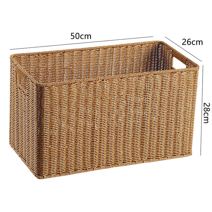 Handcrafted Rectangular Wicker Storage Bin Kalsten