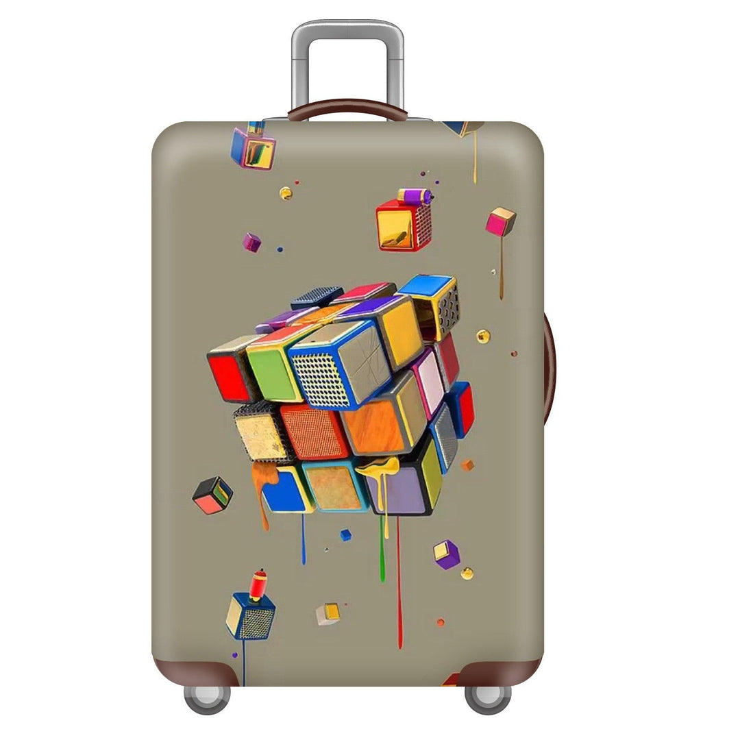 Unisex nan elastic suitcase cover with three-dimensional honeycomb pattern, shock-absorbing stretch protection cover for trolley with zipper Kalsten