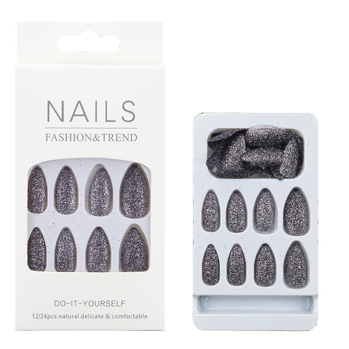 Glittering Almond-Shaped Press-On Nail Tips Kalsten