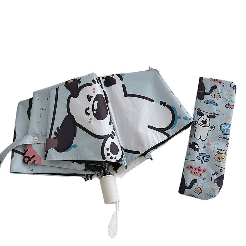 Women Folding Umbrella with Cute Animal Designs and Practical Carrying Case Kalsten