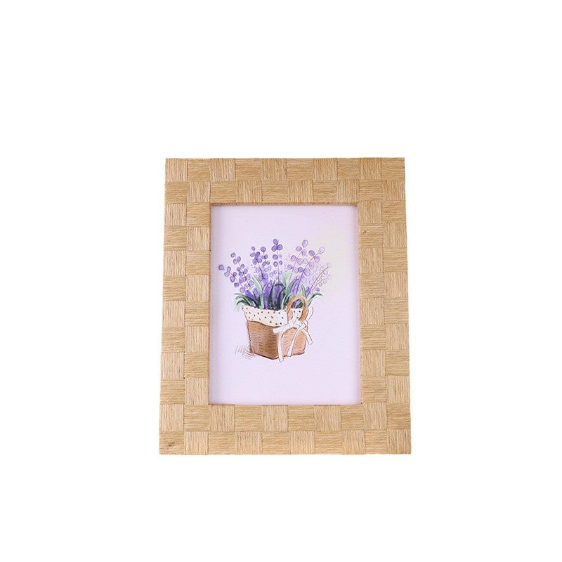 Rustic Frame Made of Woven Rattan Acalora