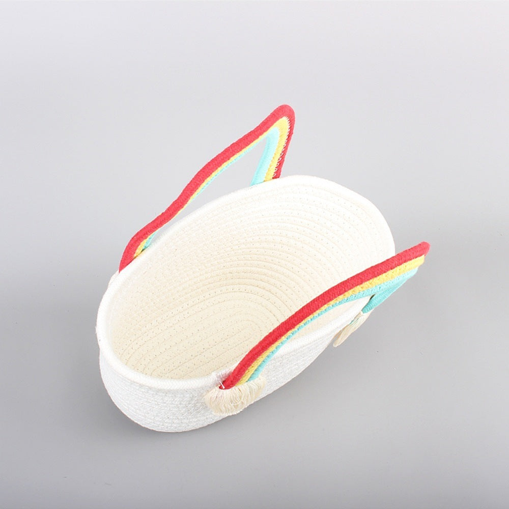 Stylish beach bag with colorful rainbow accent Kalsten