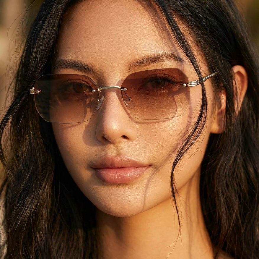Women’s geometric sunglasses with filigree metal frame Kalsten