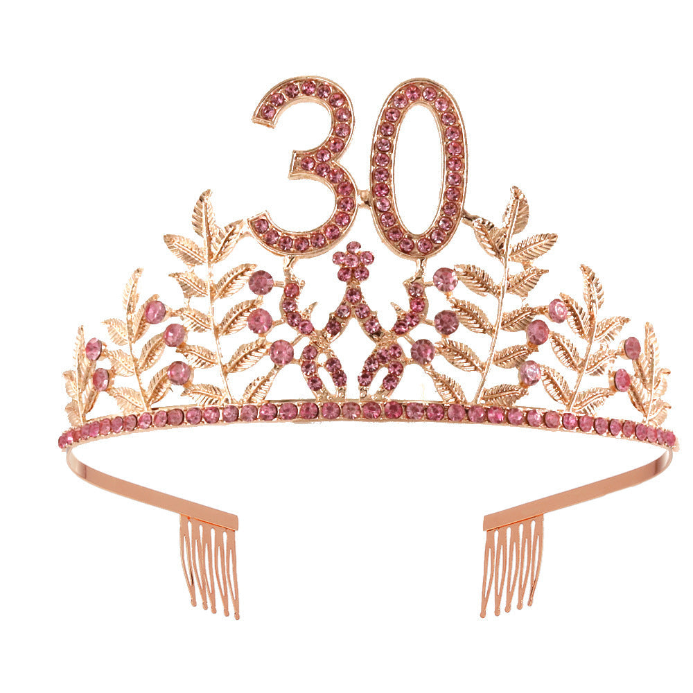 Women's Glamorous Birthday Crown with Shining Rhinestones Kalsten
