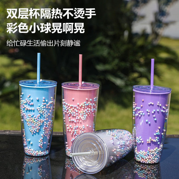 Unisex Drinking Cup with stylish filling material and flexible straw Kalsten