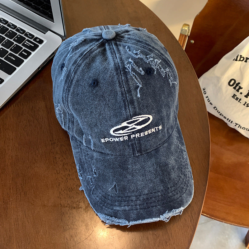 Men's Distressed Denim Baseball Cap Kalsten 1784270624