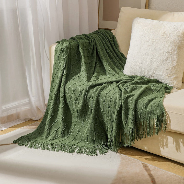 Women’s knitted blanket with textured wave pattern Kalsten