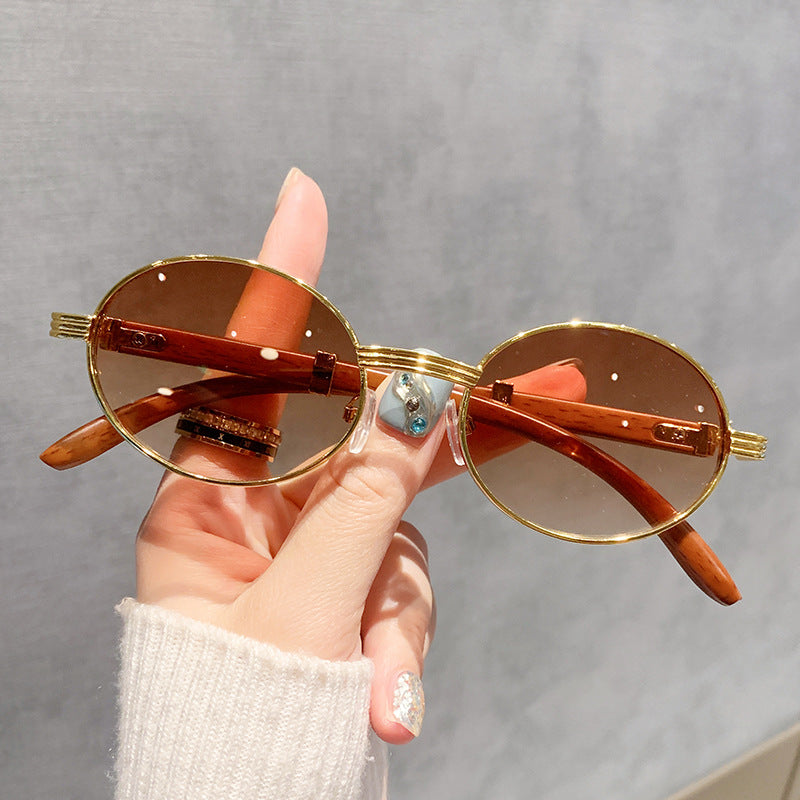 Women's Vintage-Style Sunglasses with Wooden Inner Frame Kalsten