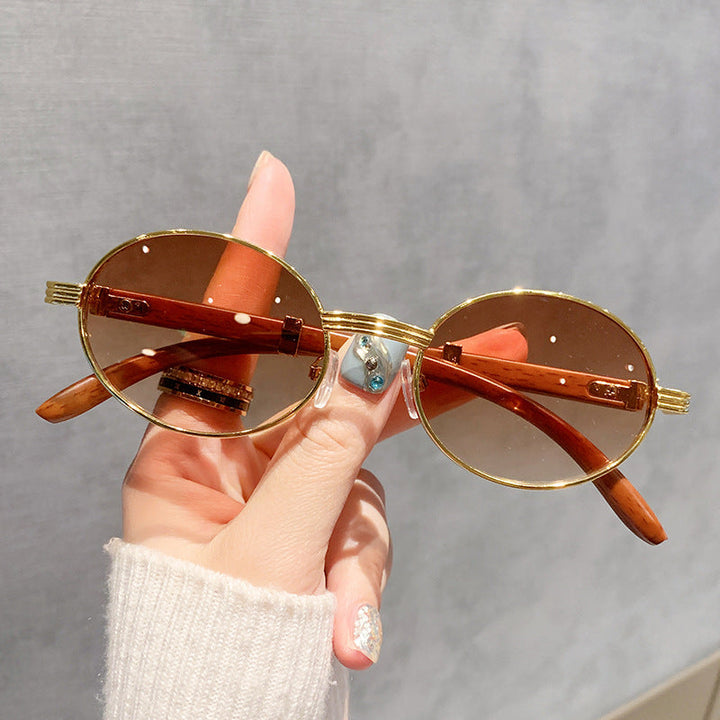 Women's Vintage-Style Sunglasses with Wooden Inner Frame Kalsten