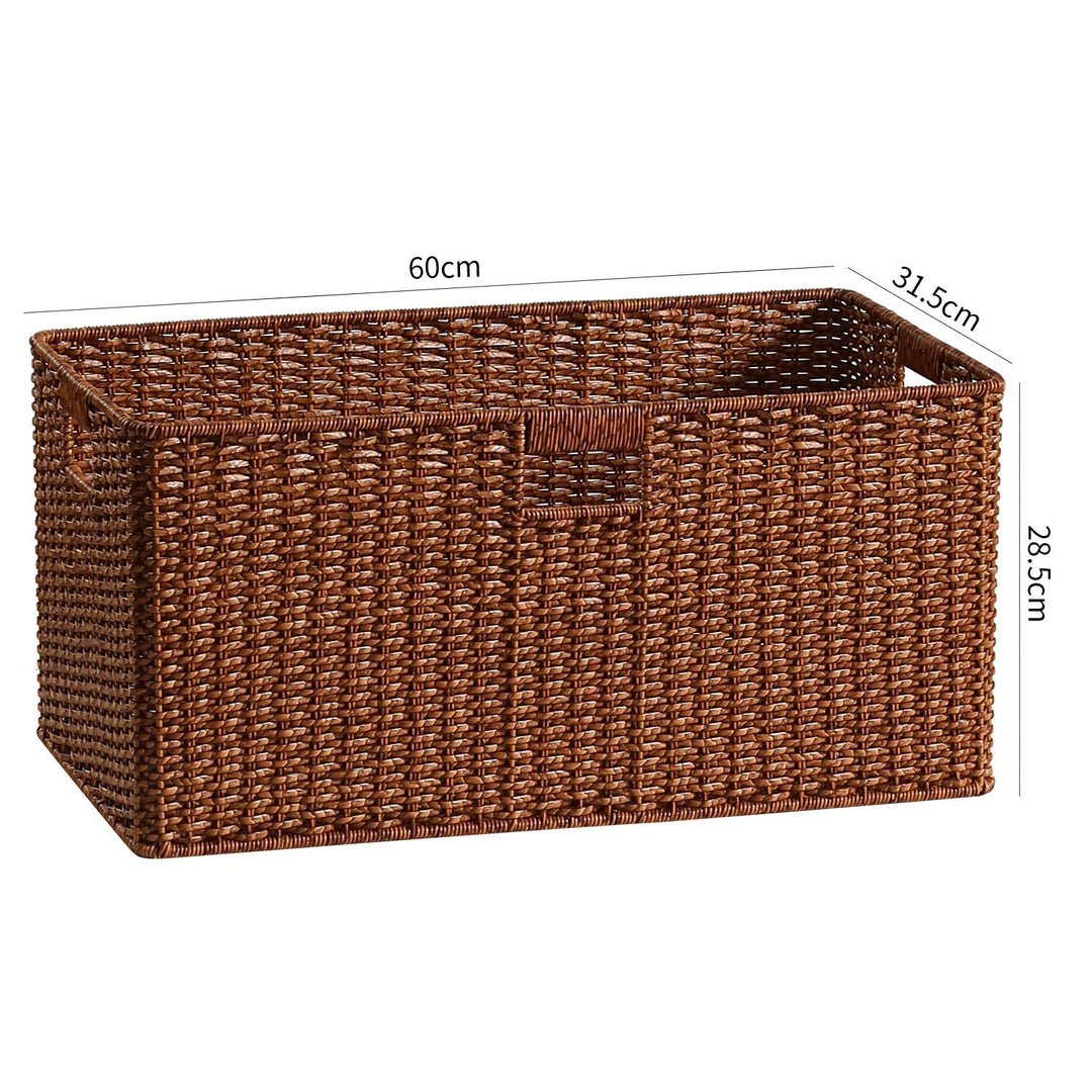 Handwoven Rectangular Storage Basket with Cut-Out Handles Kalsten