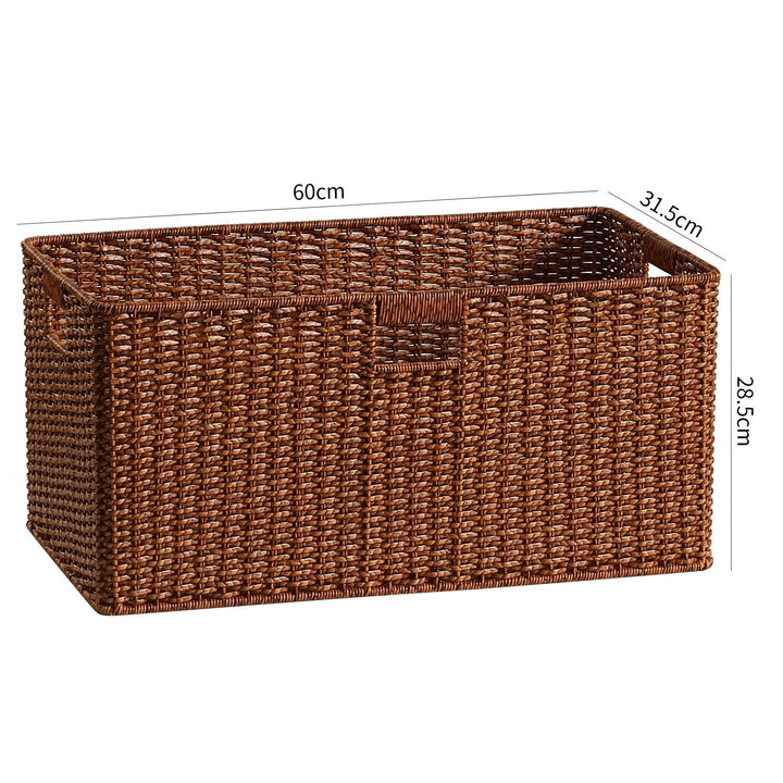 Handwoven Rectangular Storage Basket with Cut-Out Handles Kalsten