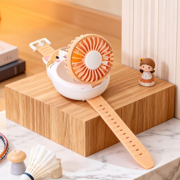 Women's portable hand fan with cute dog design Kalsten