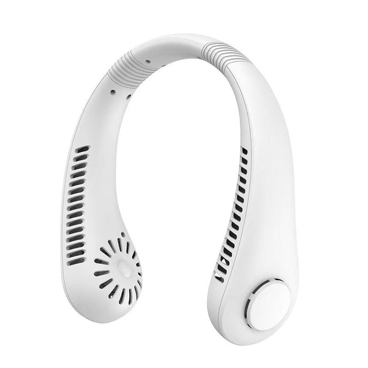 Cooling hands-free wearable neck cooling band with dual brushless vortex vents Kalsten