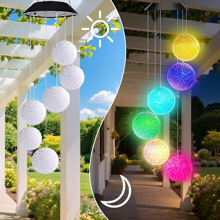 Solar-Powered Hanging Hummingbird LED Wind Chime With Color-Changing RGB Acrylic Birds And Weatherproof Top Kalsten