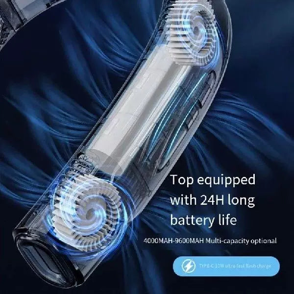 Unisex one size portable rechargeable bladeless neck fan with adjustable airflow and quiet brushless motor Kalsten