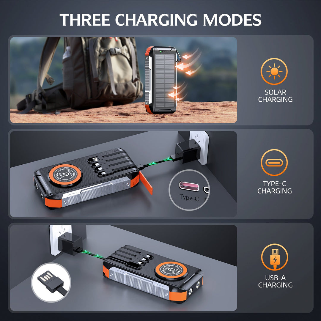 Multifunctional solar power bank with LED light and fast charging function Kalsten