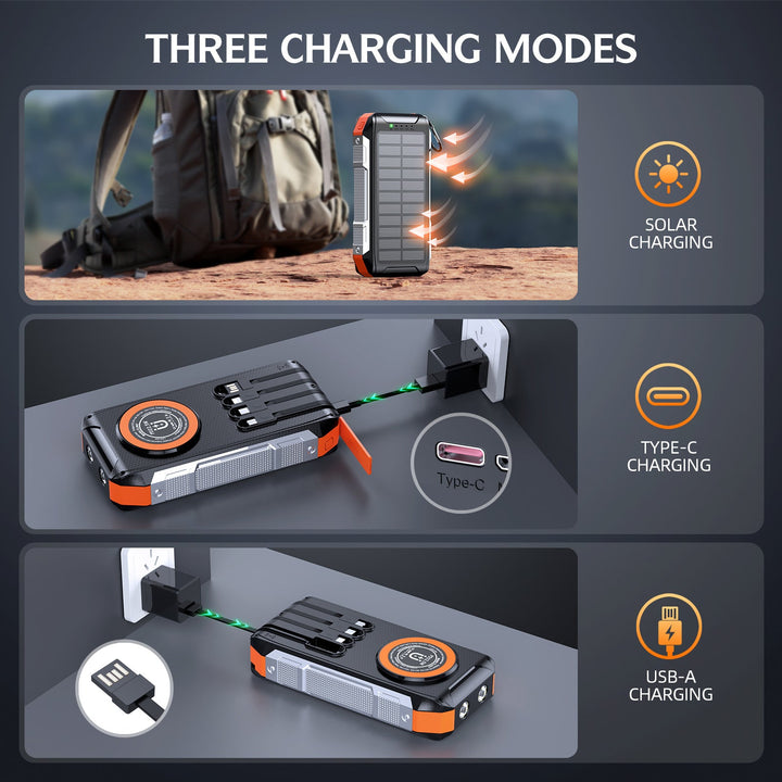 Multifunctional solar power bank with LED light and fast charging function Kalsten
