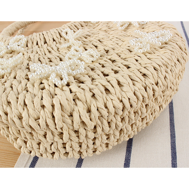 Handbag with Decorative Pearl Flowers Kalsten