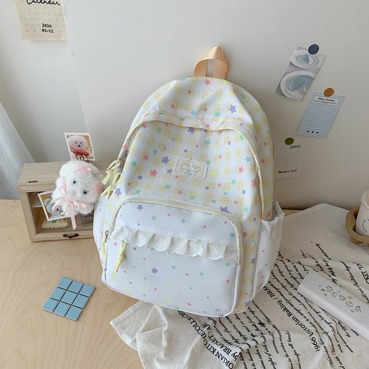 Playful Star Patterned School Backpack