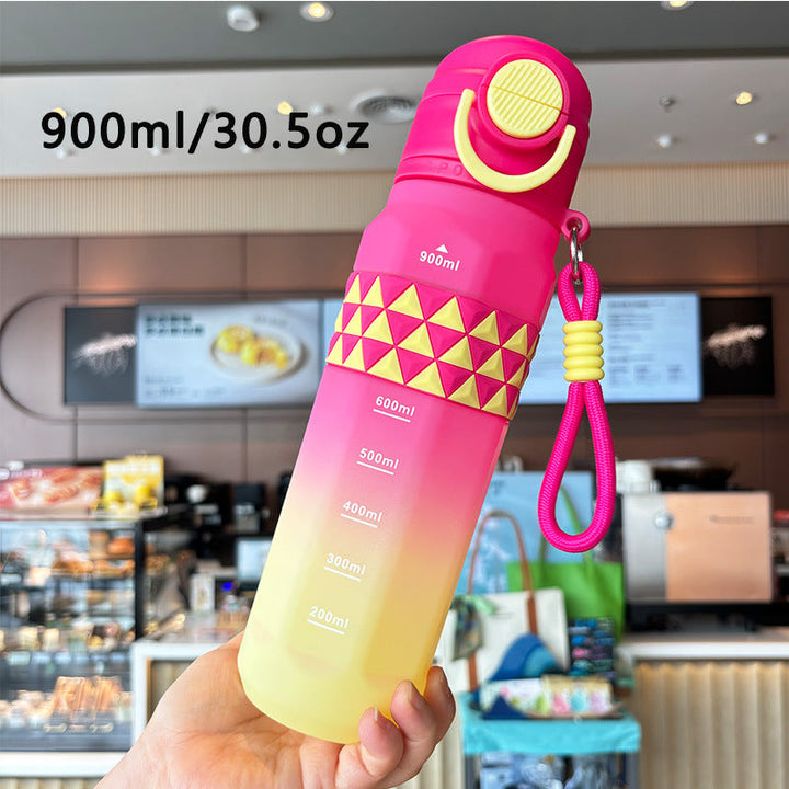 Ladies sporty water bottle with practical measuring scale Kalsten