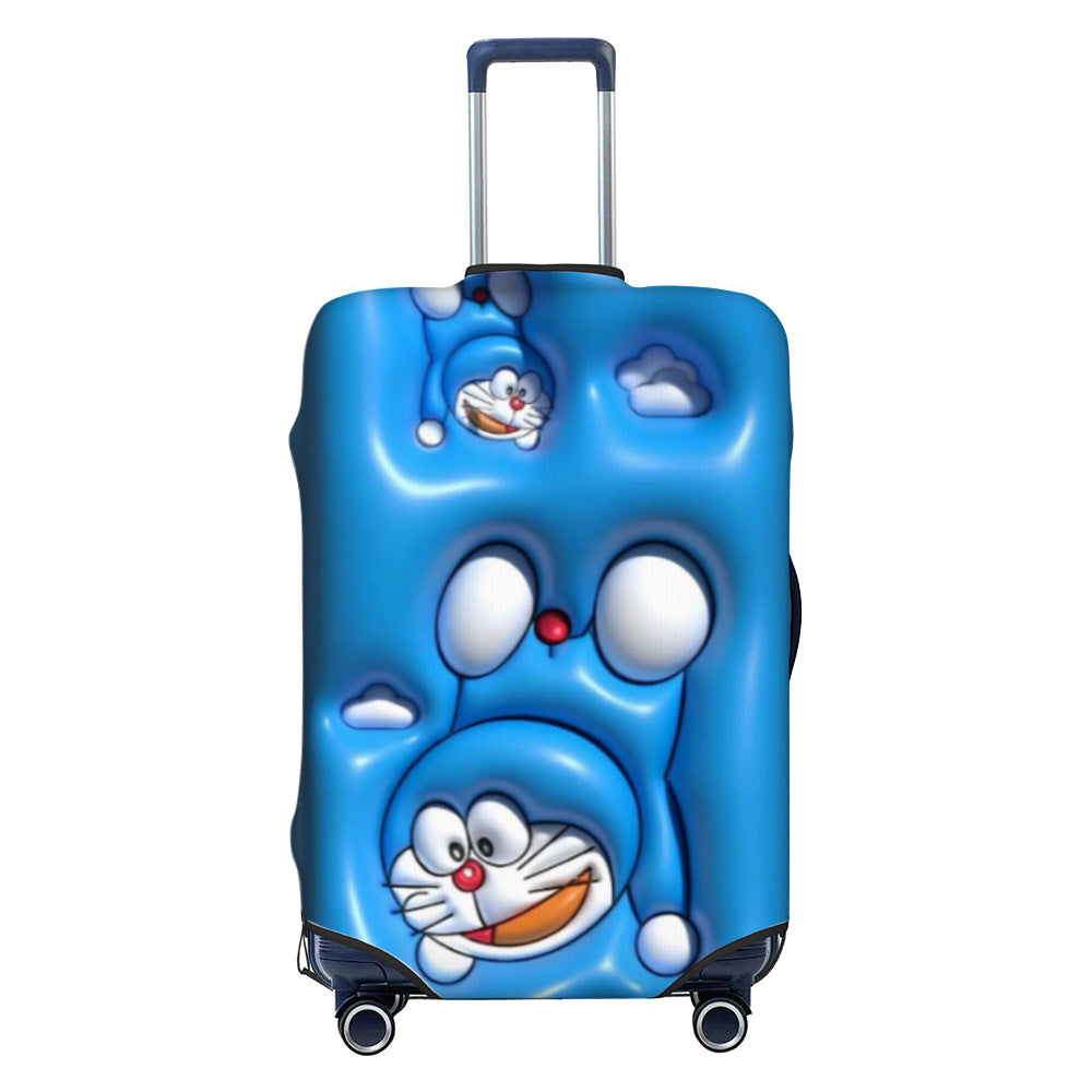 Unisex stretchable suitcase cover with impressionist landscape print and zipper for trolley with swivel wheels Kalsten
