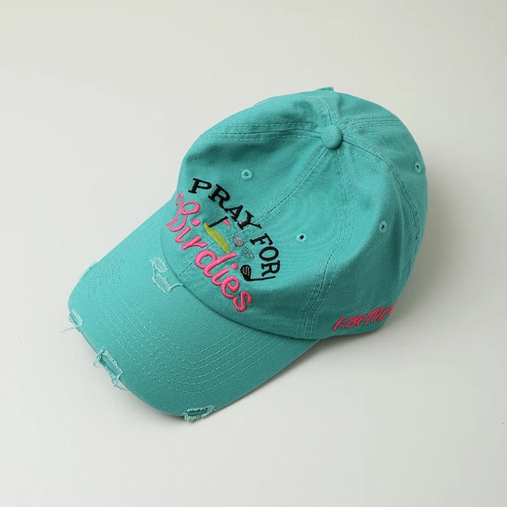 Women's Embroidered Distressed Baseball Cap Kalsten