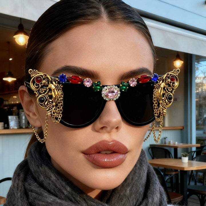Ladies extravagant glamour sunglasses with intricate embellishments Kalsten