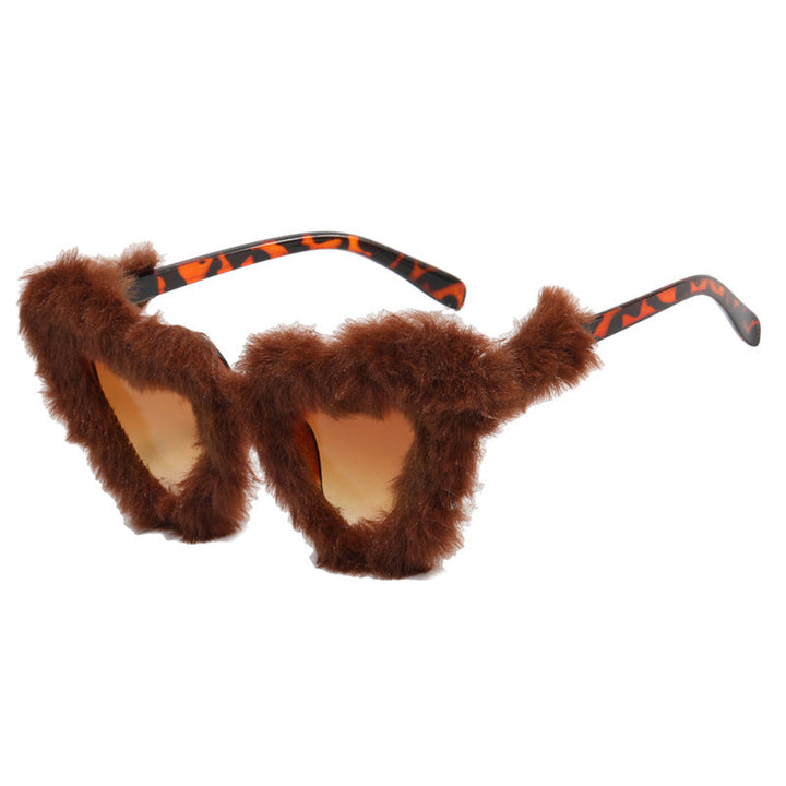 Women Paw Sunglasses with Luxurious Fur Trim Kalsten