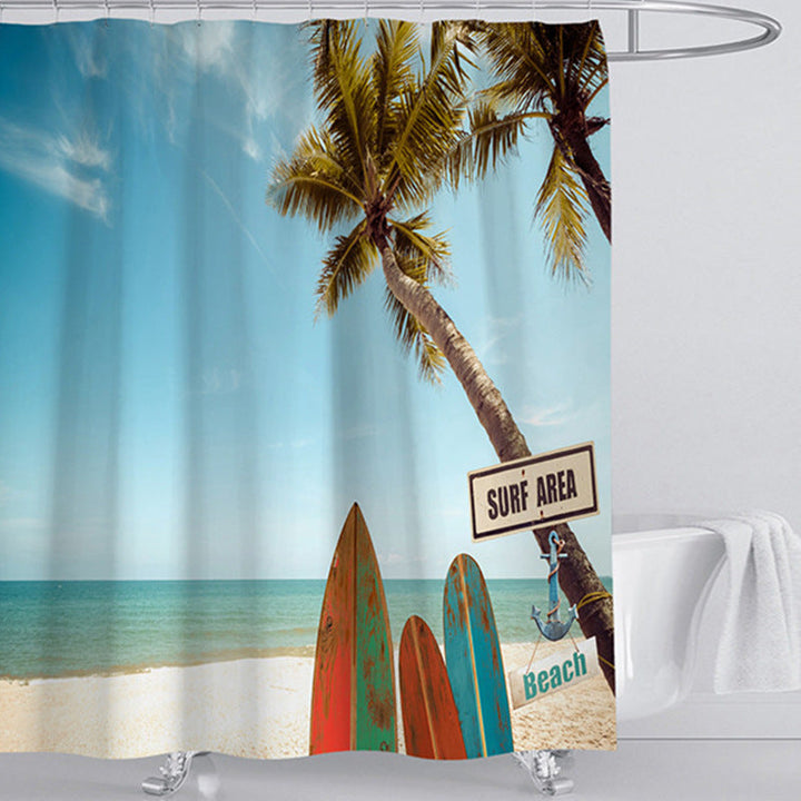 Beach-Themed Shower Curtain Kalsten