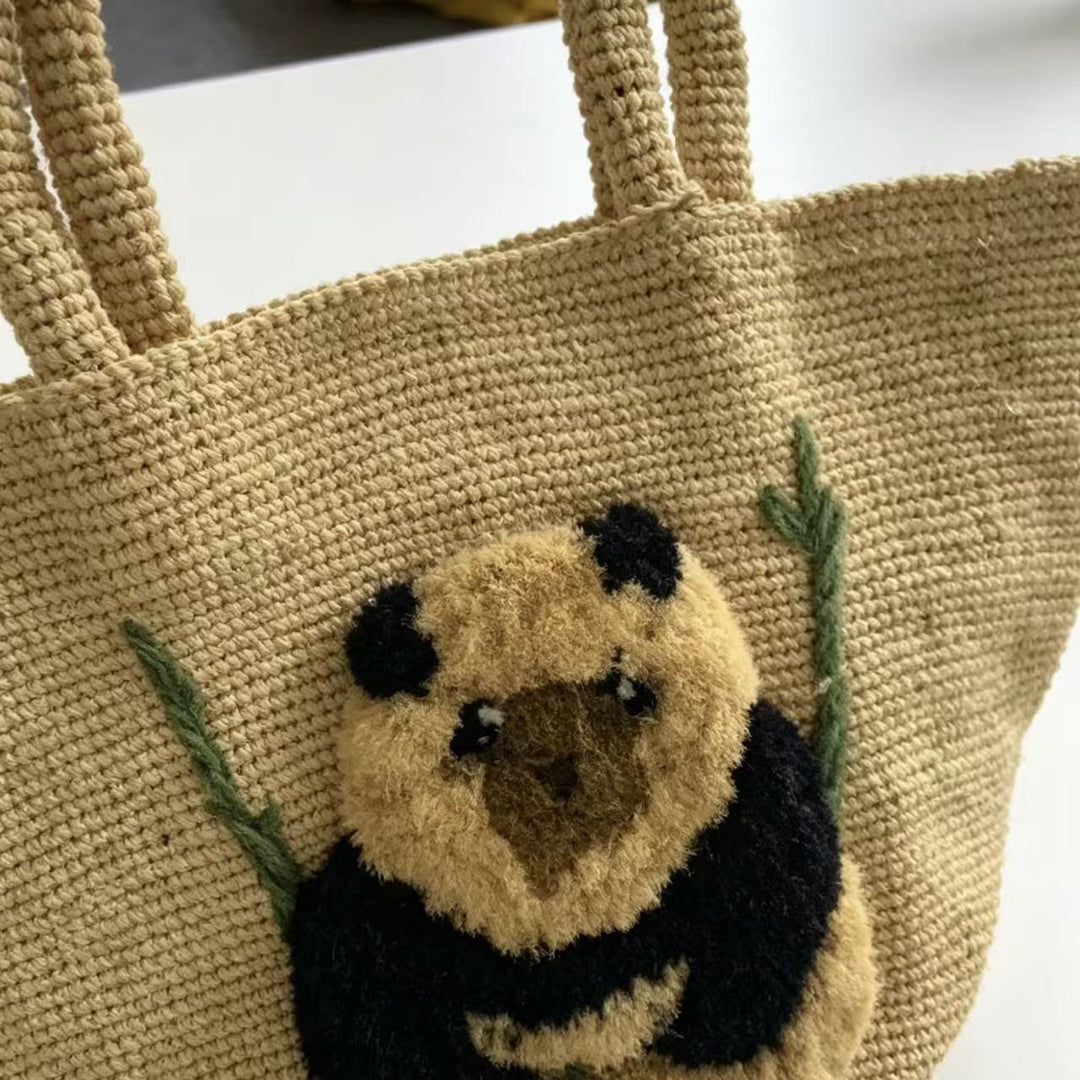 South Sea suitable basket bag with panda motif Kalsten