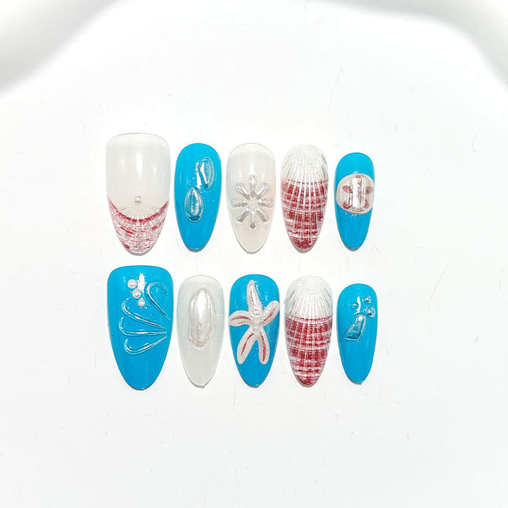 Artificial nails with maritime design Kalsten