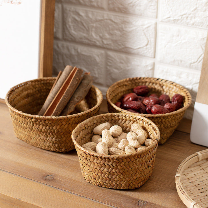Handmade Natural Fiber Storage Basket Kalsten