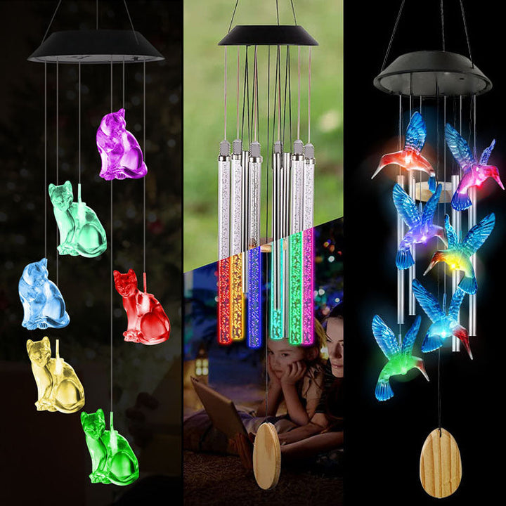 LED Solar Butterfly Wind Chime Garden Hanging Light Kalsten