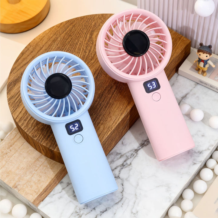 Ladies Portable Hand Fan with LED Display and Lightweight Design Kalsten