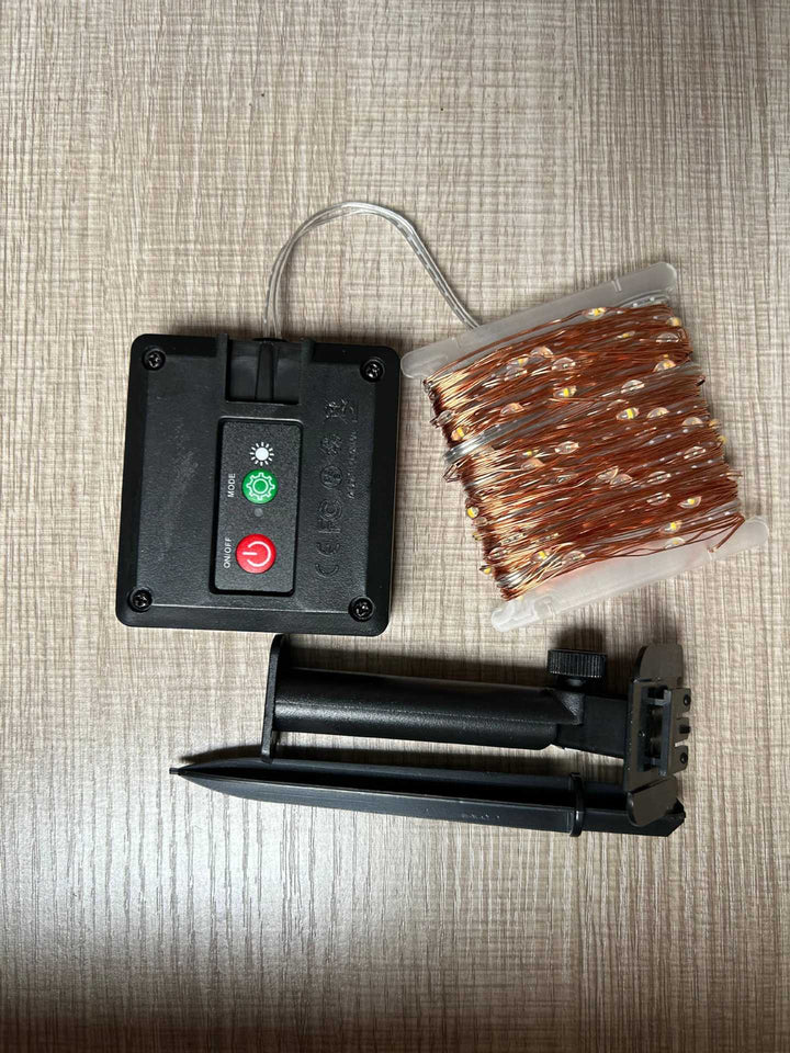 Outdoor Solar Copper Wire Fairy String Lights With Rechargeable Battery Box And Ground Stake Kalsten