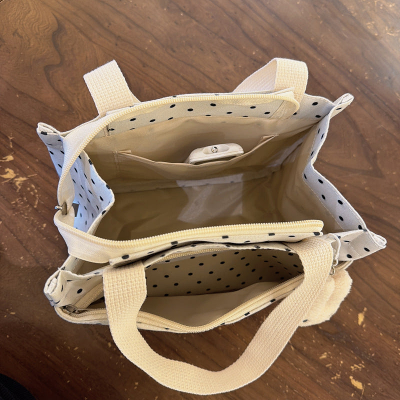 Canvas Shopper with Cute Bunny Applications Kalsten