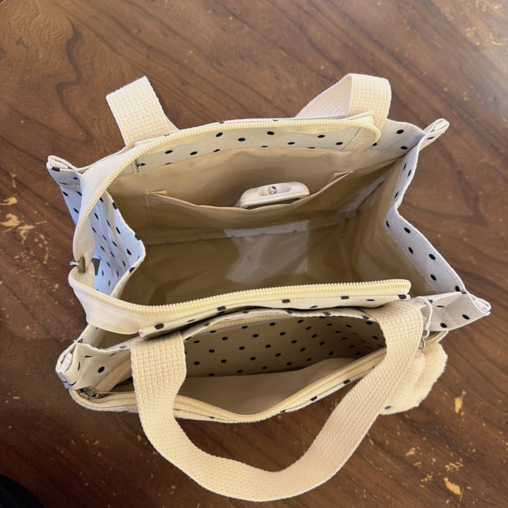 Canvas Shopper with Cute Bunny Applications Kalsten