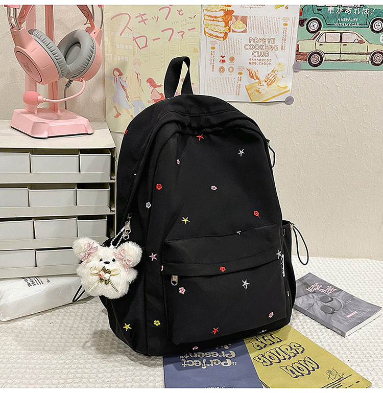 Embroidered Patterned School Backpack