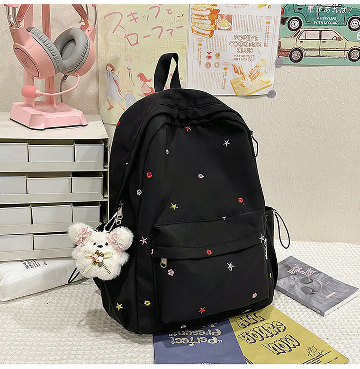 Embroidered Patterned School Backpack