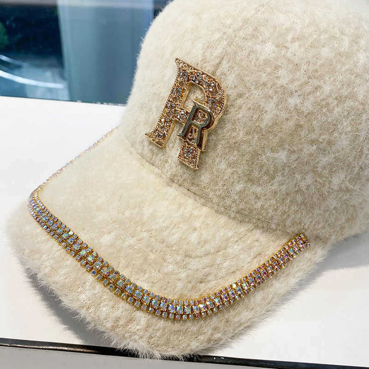 Women's Luxurious Fleece Embellished Baseball Cap Kalsten