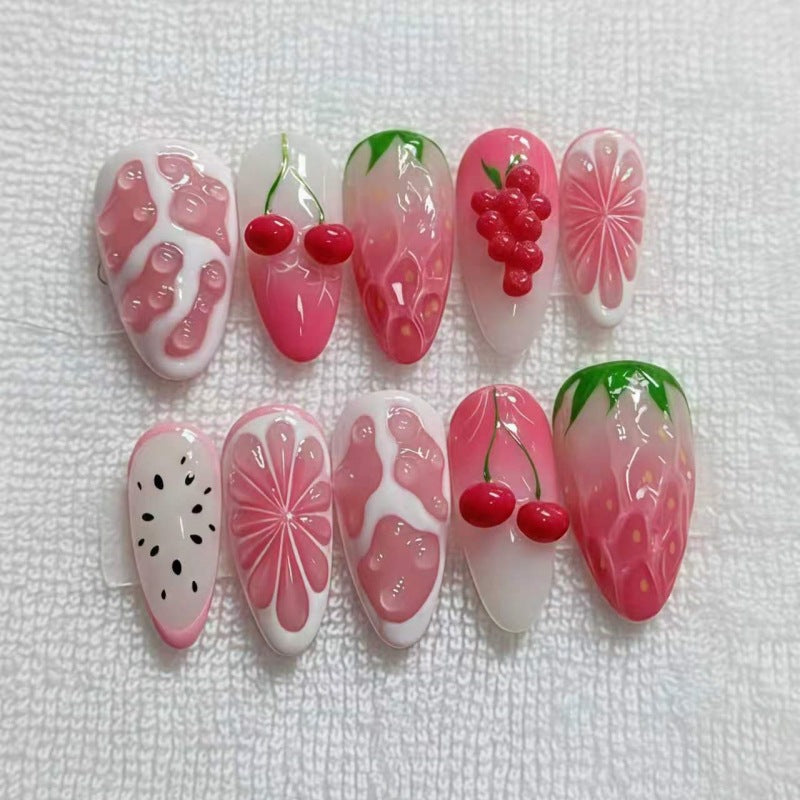 Fruit-Themed Press-On Nail Art Set Kalsten